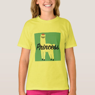 Princesa Lama Design - Camiseta Básica Para Menina