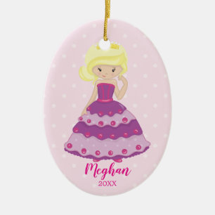 Princesa loura bonito enfeites de natal