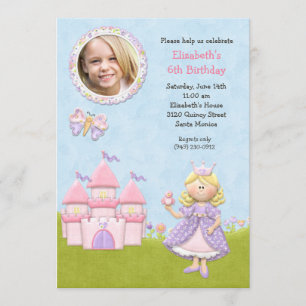Princesa loura convite de aniversário