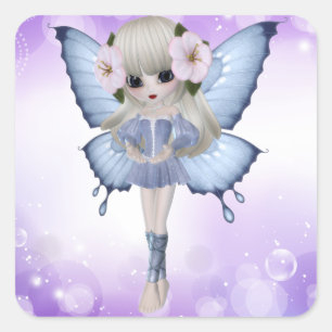 Princesa loura Quadrado Etiqueta