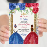 Princesa Marinho e Burgundy Quinceanera Convite<br><div class="desc">Princesa Marinho e Burgundy Quinceanera Convite Mis Quince Anos,  15 Birthday</div>