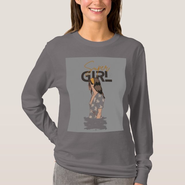 princesa mulher T-shirt design única (Frente)