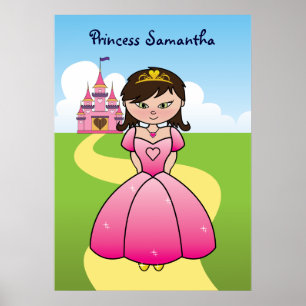 Princesa na Sala de Crianças Rosa Poster