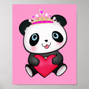 Princesa Panda Poster Doce Presente para o quarto