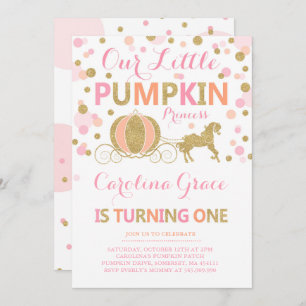 Princesa Partido da abóbora do convite do