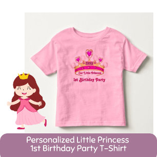 Princesa Personalizada Camisa de Aniversário Rosa