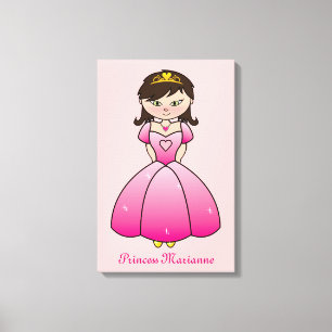Princesa Personalizada Girls Room Canvas Wall Art
