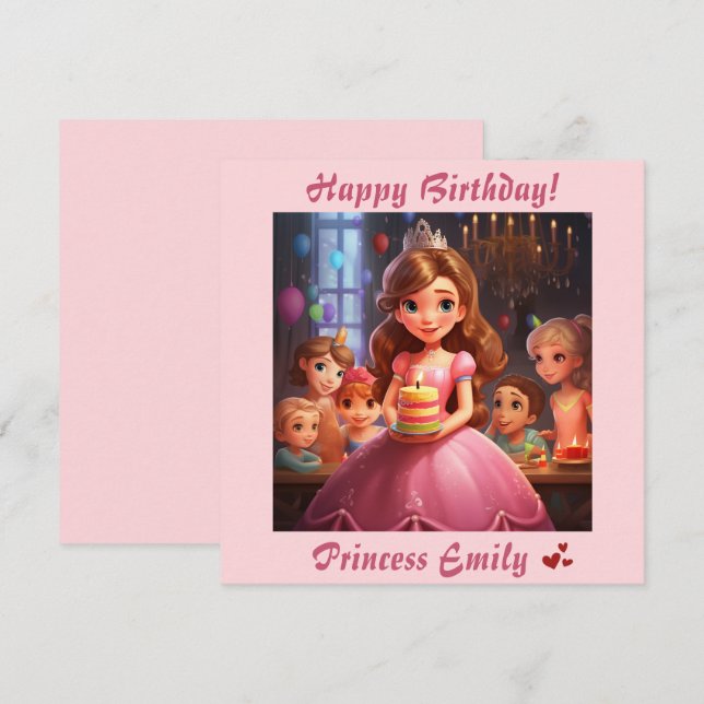 Princesa Personalizada [Nome] Aniversário (Frente/Verso)
