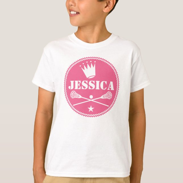 Princesa Personalized Menina T-shirt do Lacrosse (Frente)