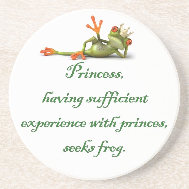 Princesa Procurar Sapo Porta copos (Frente)