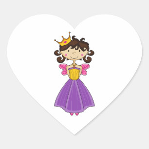Princesa real bonito Coração Etiqueta