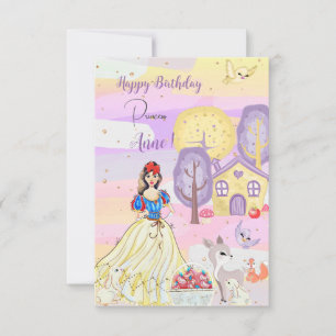 Princesa Snowy Happy Birthday - Cartão de Aniversá