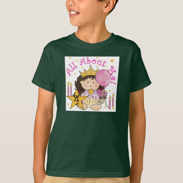 Princesa Sobre Os Meus 4º Aniversário Camisetas (Frente)