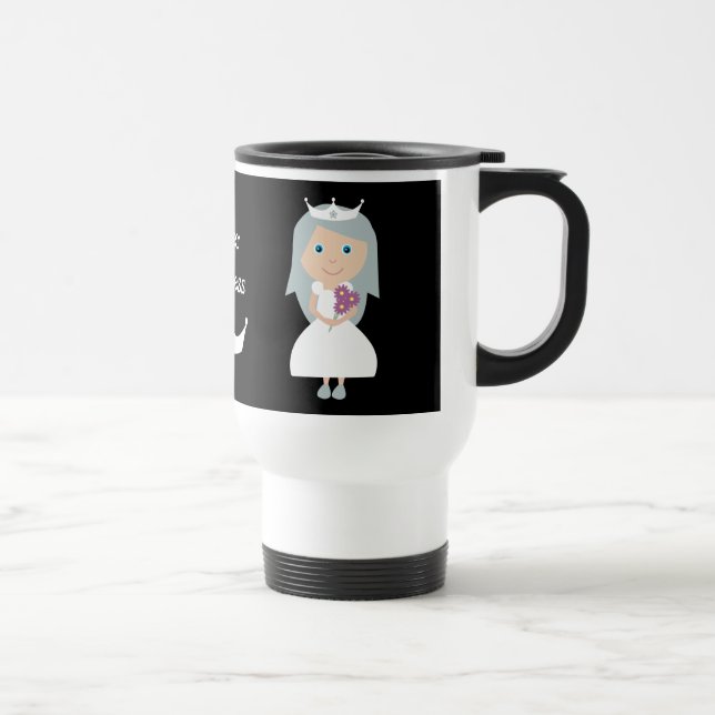 Princesa sóbrio bonito caneca de viagem preta & do (Direita)