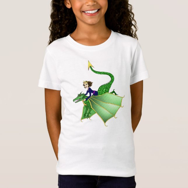 Princesa T-shirt do dragão, idades 5 e acima (Frente)