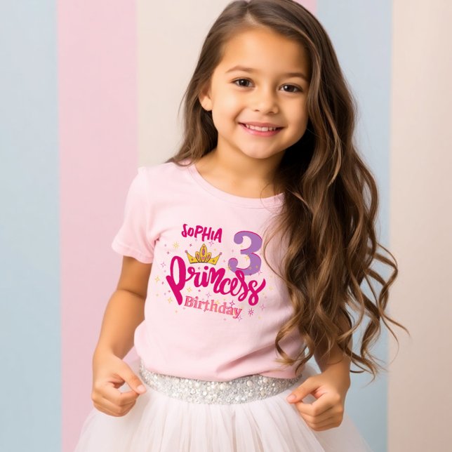 Princess Birthday T-shirt -add your name and age (Criador carregado)