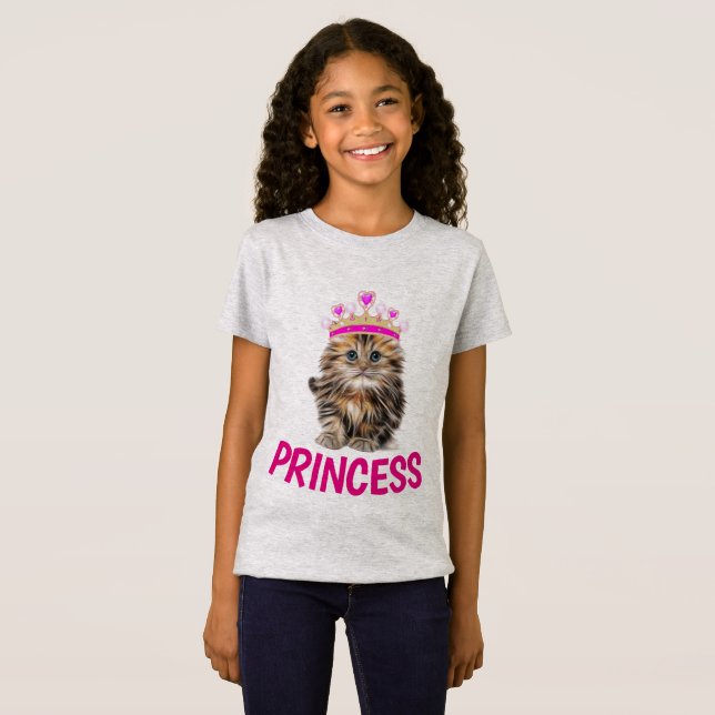 PRINCESS Cute CAT kITTEN T-Shirts Girls (Frente Completa)