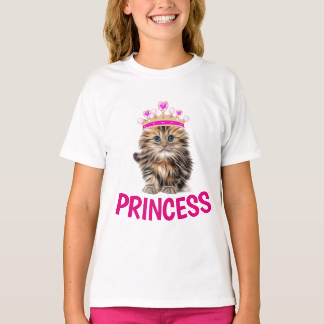 PRINCESS Girls Cat T-Shirts (Frente)