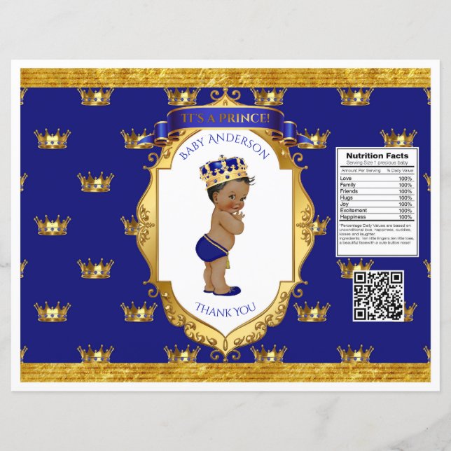 Príncipe Afro-Americano Saco de Lanchas Azul Real  (Frente)