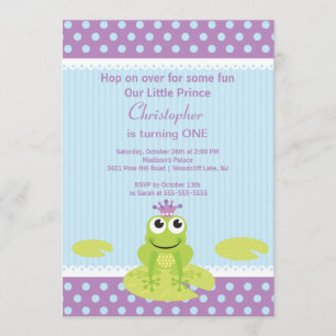Príncipe convite de aniversário do sapo