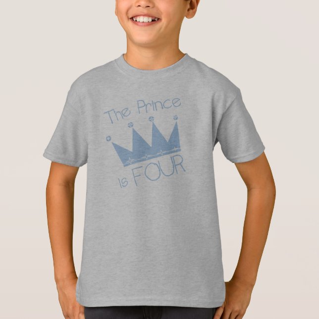 Príncipe Coroa 4º Aniversário Camisetas e presente (Frente)