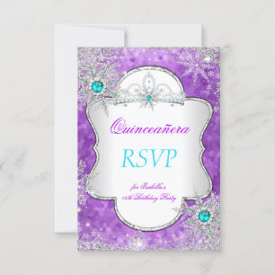 Príncipe do RSVP Quinceanera Roxo Teal