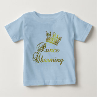 Príncipe encantador em camiseta Dourada para bebê