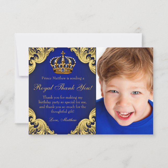 Príncipe Festa de aniversário Obrigado Cartões (Frente)