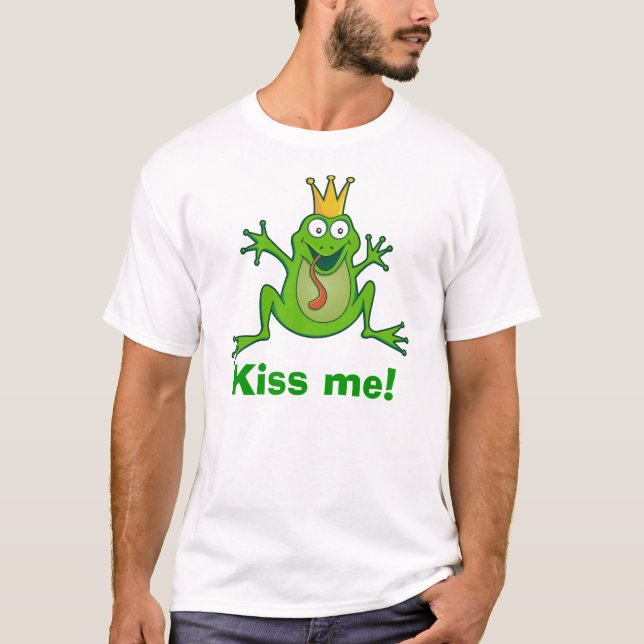 Príncipe sapo, me beije! Camiseta Básica (Frente)