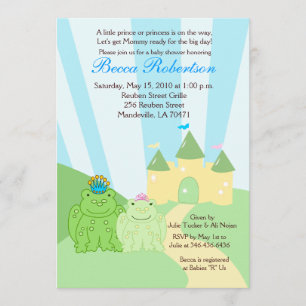 Príncipe Sapo & Princesa Convite para Chá de Bebê 