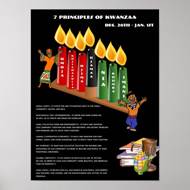 Princípios educativos do KWANZAA Poster 7, Símbolo (Frente)