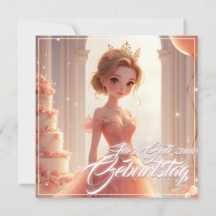 Prinzessin zum Geburtstag im rosa Traumkleid