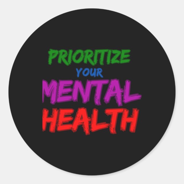Priorize o seu adesivo de saúde mental (Frente)
