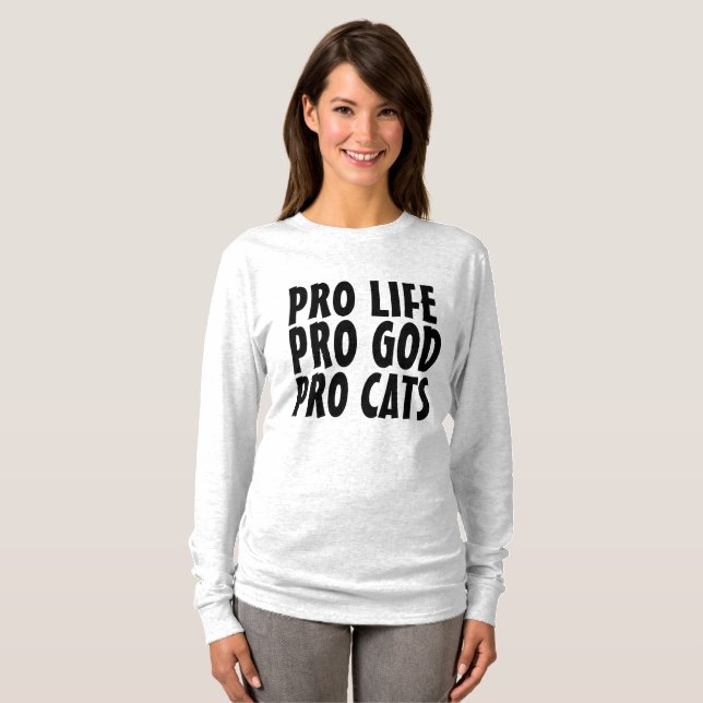 PRO LIFE, DEUS E GATOS, t-shirts CAT (Frente Completa)