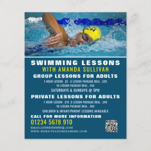 Pro Swimmer, Swimming Lesson Advertising Flyer