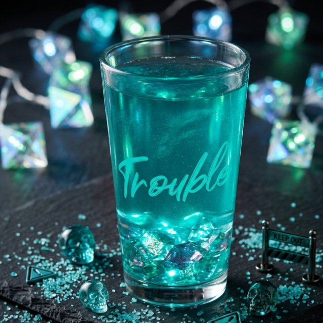 Problema Ferve – Copo de Pint com Rótulo Teal (Criador carregado)
