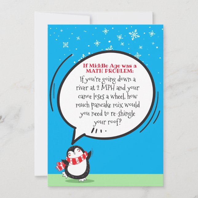 Problema matemático engraçado 50º aniversário (Frente)