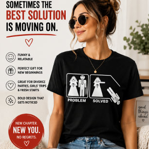 Problema Resolvido Camisa Divórcio Engraçado   Hum