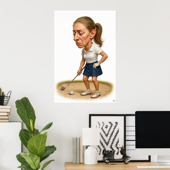 Problemas de Bunker - Impressão de Arte Golf (Escritório em casa)