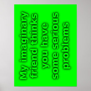 Problemas sérios do amigo imaginário Poster engraç