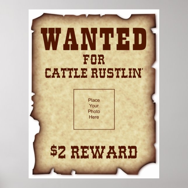 Procurado por Poster de Rustlin para Bovinos (Frente)