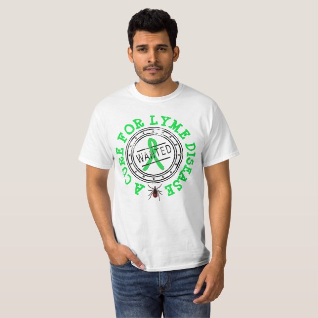 Procurado: Uma Camiseta da Pulga da Doença de Lyme (Frente Completa)