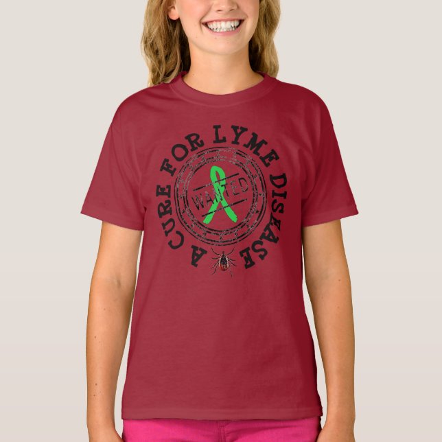 Procurado: Uma Camiseta da Pulga da Doença de Lyme (Frente)