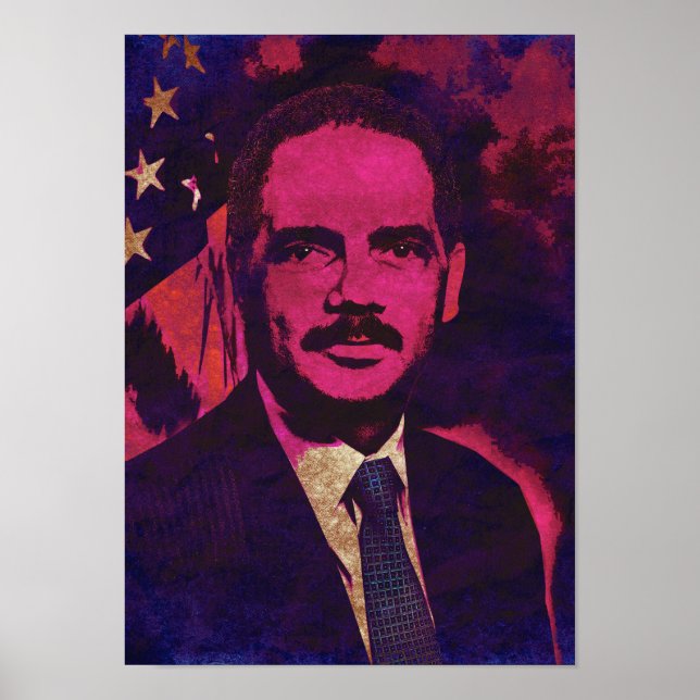 Procurador-Geral Eric Holder Pop Art Poster (Frente)