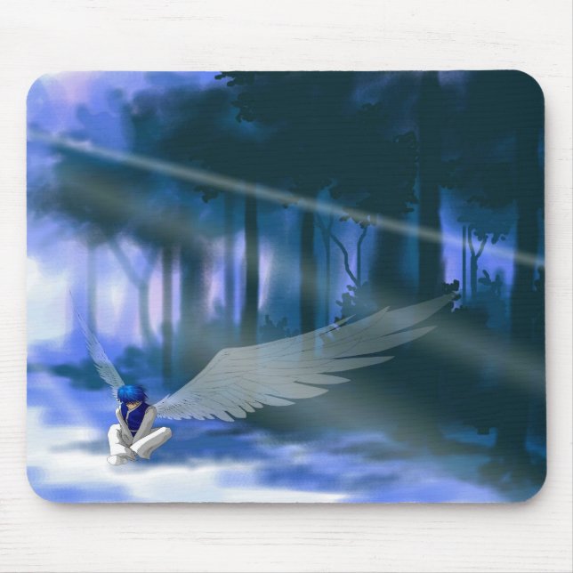 "Procurando" o anjo claro Mousepad (Frente)