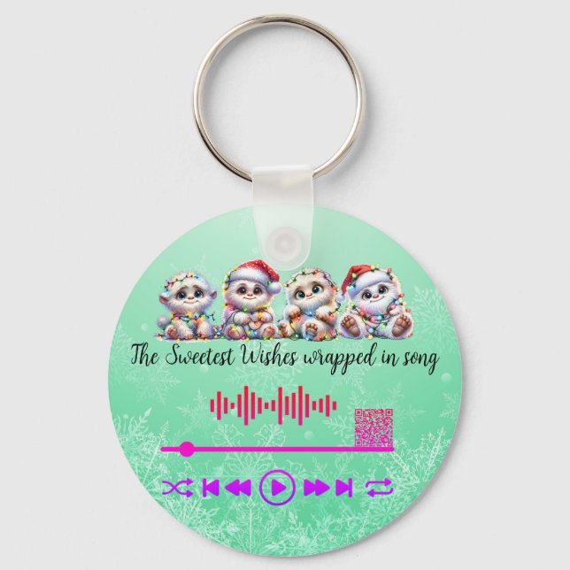 Procurar, embrulhado num Chaveiro de música (Verso)