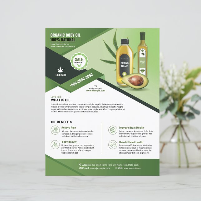 Product Promotion Flyer Template  (Em pé/Frente)
