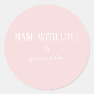 Produto Artesanal Etiqueta Rosa Pastel Simples e M
