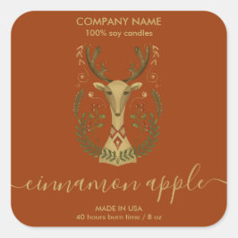 Produto com etiqueta para a vela de renas natalina