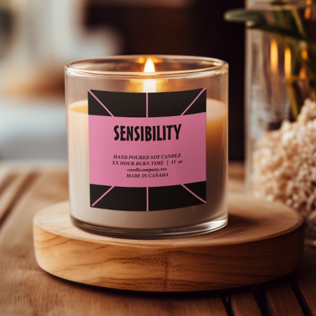 Produto de vela Black Pink Adesivo quadrado (Criador carregado)